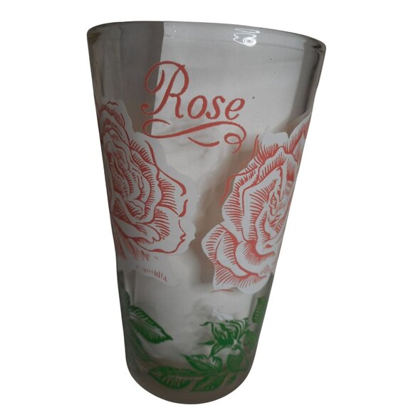 MCM Boscul Peanut Butter Drinking Juice Glass Tumbler White Rose Estate 5" #2 - Picture 1 of 6